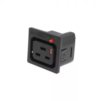 ACT C19 IEC Lock tinklo įėjimas (1 lizdas) - juoda, PA195015BK, C19, Juoda, Raudona, Kištukinis lizdas, Tiesus, Termoplastikas, 2000 V