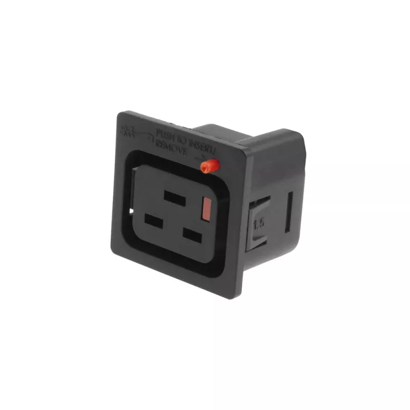 ACT C19 IEC Lock tinklo įėjimas (1 lizdas) - juoda, PA195015BK, C19, Juoda, Raudona, Kištukinis lizdas, Tiesus, Termoplastikas, 2000 V