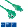 ACT Powercord maitinimo laidas, CEE 7/7 kištukas, kampinis, C15, žalias, 1 m, 250 V, 10 A
