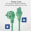 ACT Powercord maitinimo laidas CEE 7/7 kištukas kampinis C15 žalias 2 m 250 V 10 A