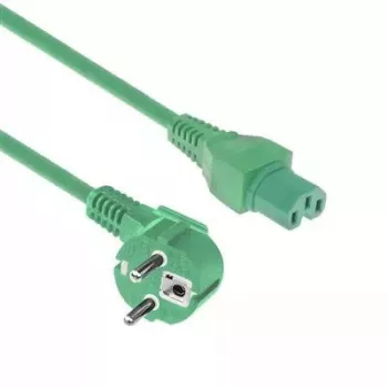 ACT Powercord maitinimo laidas CEE 7/7 kištukas kampinis C15 žalias 2 m 250 V 10 A