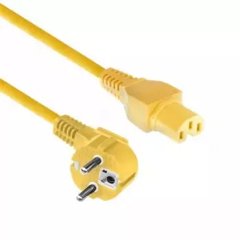ACT maitinimo laidas, CEE 7/7 kištukas, kampinis, C15, geltonas, 2 m, 250 V, 10 A
