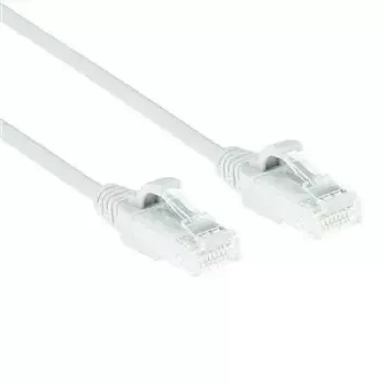 ACT baltas 0,5 metro LSZH U/UTP CAT6 duomenų centro plonas komutacinis kabelis su apsaugotais RJ45 jungtimis