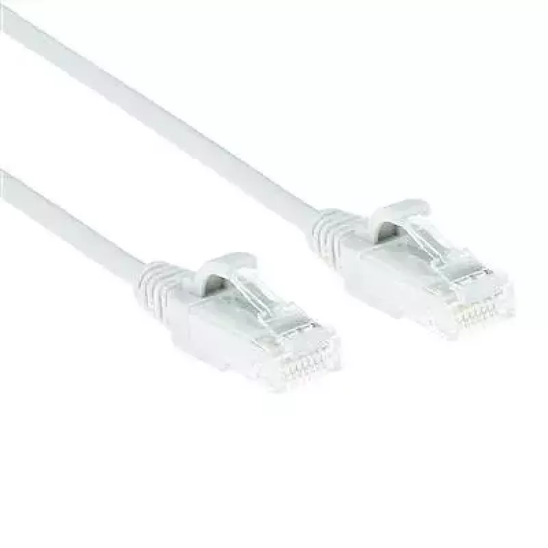 ACT baltas 0,5 metro LSZH U/UTP CAT6 duomenų centro plonas komutacinis kabelis su apsaugotais RJ45 jungtimis