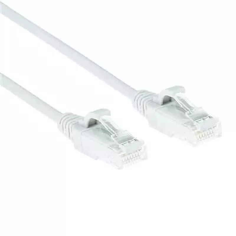 ACT baltas 5 metrų LSZH U/UTP CAT6 duomenų centro plonas komutacinis kabelis su RJ45 jungtimis