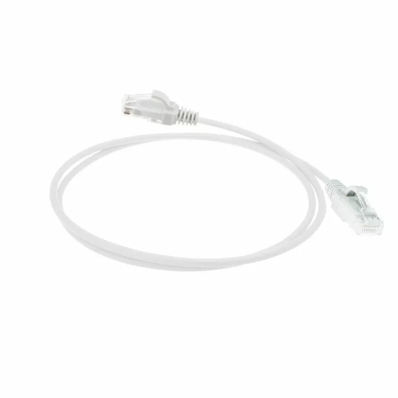 ACT baltas 7 metrų LSZH U/UTP CAT6 plonas laidas duomenų centrams su RJ45 jungtimis, vnt.