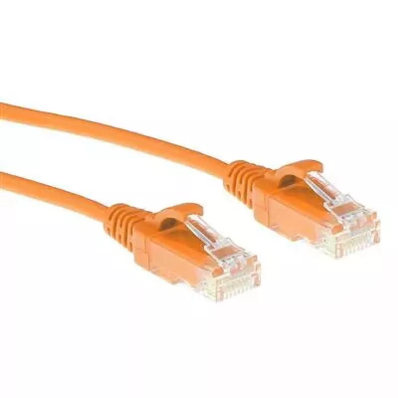 ACT Oranžinis 5 metrų LSZH U/UTP CAT6 duomenų centro plonas komutacinis kabelis be užkabinimo su RJ45 jungtimis