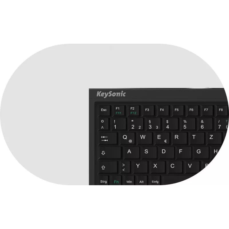 KeySonic ACK-3410 (UK) klaviatūra Namų USB QWERTY JK anglų Juoda