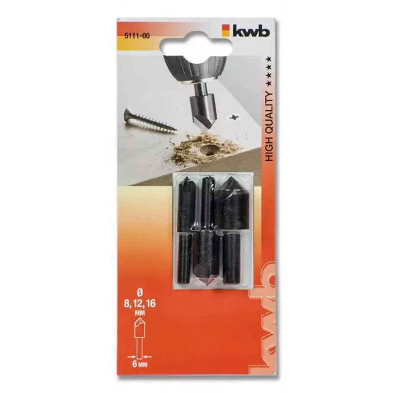 Išilginio gręžimo grąžtas KWB 511100 3 vnt. metalui ir medžiui