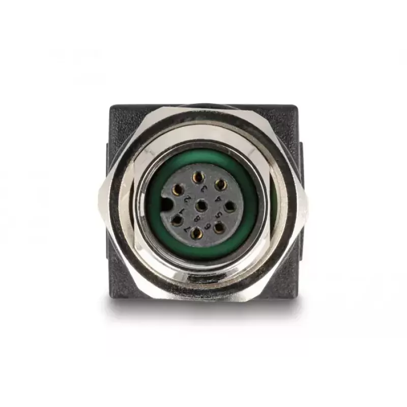 DeLOCK M12 adapteris A-koduota 8 kontaktų kištukinė jungtis į RJ45 lizdą tiesus