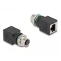 DeLOCK M12 adapteris A-koduota 8 kontaktų kištukinė jungtis į RJ45 lizdą tiesus