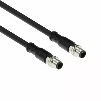ACT Industrial 1,50 metro jutiklio kabelis M8A 4 kontaktų kištukas į M8A 4 kontaktų kištuką, Ultraflex Xtreme TPE kabelis, ekranuotas