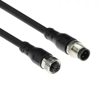ACT Industrial 1,50 metro jutiklio kabelis M12A 4 kontaktų kištukas į M12A 4 kontaktų lizdą, Superflex Xtreme TPE kabelis, ekranuotas