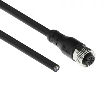 ACT Industrial 1,50 metro jutiklio kabelis M12A 4 kontaktų lizdas į atvirus galus Superflex Xtreme TPE kabelis, ekranuotas