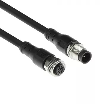 ACT Industrial 5,00 metrų jutiklio kabelis M12A 5 kontaktų kištukas į M12A 5 kontaktų lizdą, Superflex Xtreme TPE kabelis, ekranuotas