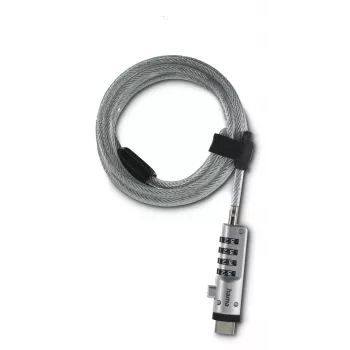 Hama USB kabelio užraktas Sidabrinis, Skaidrus 1,8 m