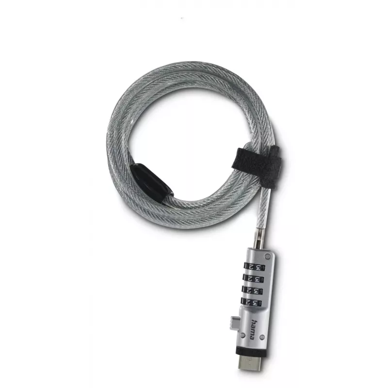 Hama USB kabelio užraktas Sidabrinis, Skaidrus 1,8 m