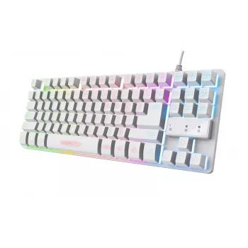 Trust GXT 833W Thado klaviatūra, skirta žaidimams, USB, QWERTZ, vokiška, balta
