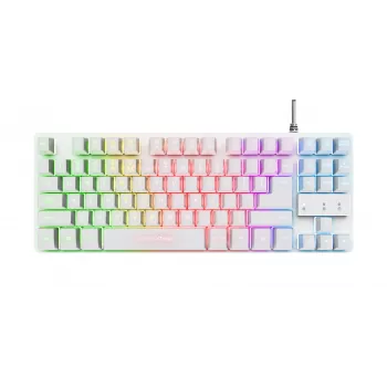 Trust GXT 833W Thado klaviatūra, skirta žaidimams, USB, QWERTZ, vokiška, balta