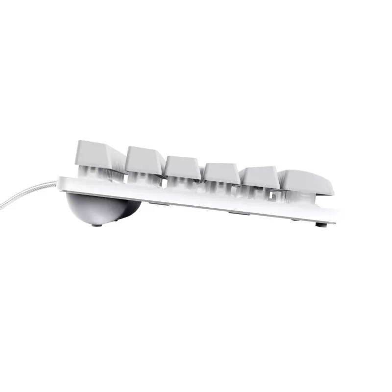 Trust GXT 833W Thado klaviatūra, skirta žaidimams, USB, QWERTZ, vokiška, balta