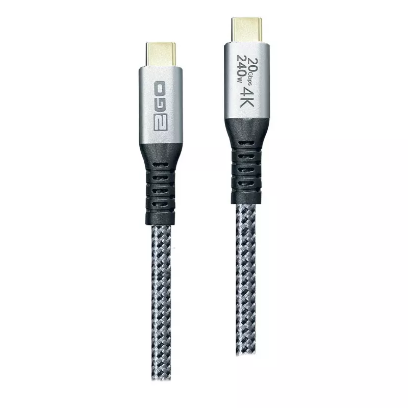 USB laidas 2GO 797514 USB 3.2 Gen 2x2 1,2 m USB C juoda sidabrinė