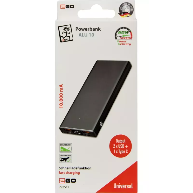 Išorinė baterija 2GO 797517 10000 mAh