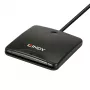 “Lindy” USB 2.0 išmaniųjų kortelių skaitytuvas, USB, juodas, 1,2 m, 480 MB/s, 2 metai, CE, Federalinė ryšių komisija (FCC), REACH, RoHS