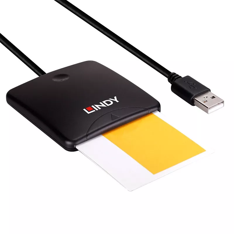 “Lindy” USB 2.0 išmaniųjų kortelių skaitytuvas, USB, juodas, 1,2 m, 480 MB/s, 2 metai, CE, Federalinė ryšių komisija (FCC), REACH, RoHS