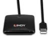 “Lindy” USB 2.0 išmaniųjų kortelių skaitytuvas, USB, juodas, 1,2 m, 480 MB/s, 2 metai, CE, Federalinė ryšių komisija (FCC), REACH, RoHS