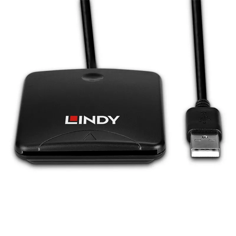 “Lindy” USB 2.0 išmaniųjų kortelių skaitytuvas, USB, juodas, 1,2 m, 480 MB/s, 2 metai, CE, Federalinė ryšių komisija (FCC), REACH, RoHS