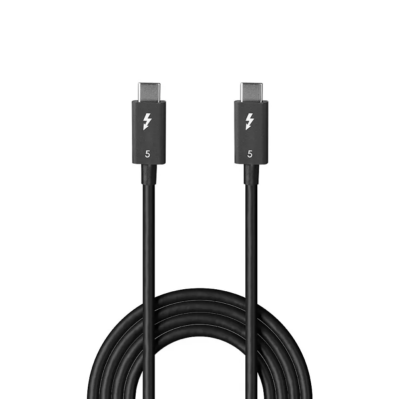 Lindy 1 m Thunderbolt 5 laidas, 80 Gbps, pasyvus, kištukas, kištukas, 1 m, 80 Gbit/s, juodas, nikelis