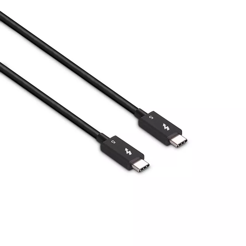 Lindy 1 m Thunderbolt 5 laidas, 80 Gbps, pasyvus, kištukas, kištukas, 1 m, 80 Gbit/s, juodas, nikelis