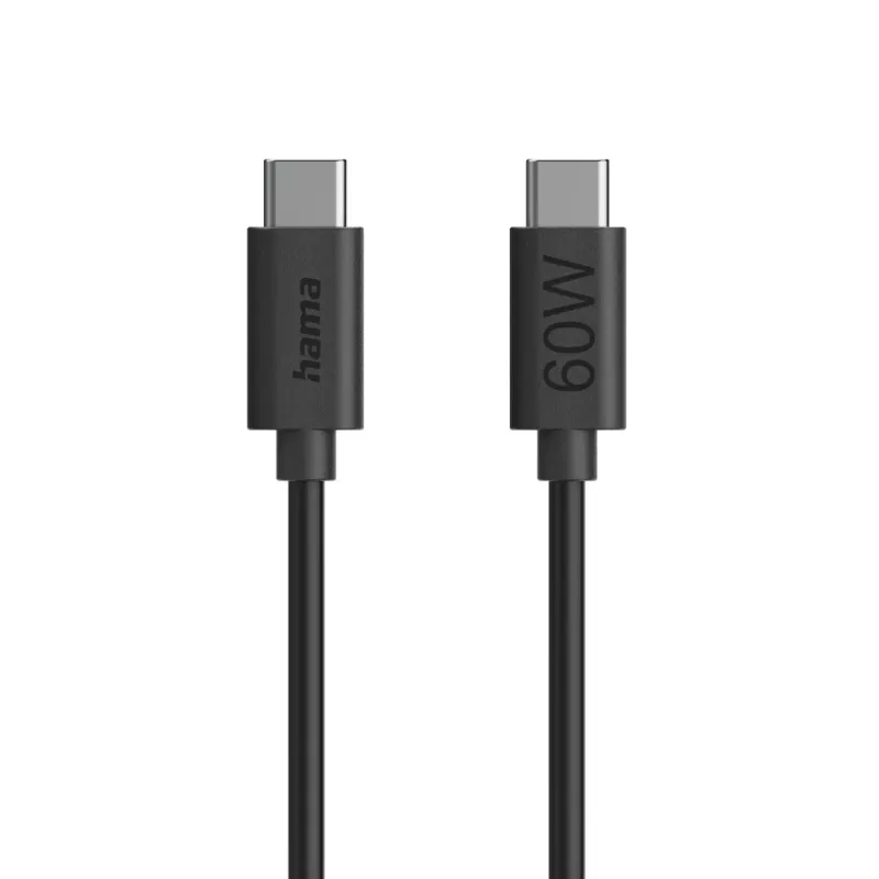 USB kabelis Hama 00086446 1,2 m USB C juodas USB 2.0 0,48 Gbit/s