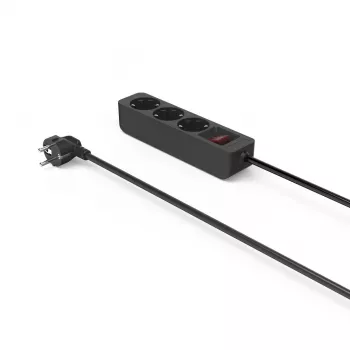Hama 00223013 maitinimo ilgintuvas 1,4 m 3 kintamosios srovės lizdai (-ų) Vidaus Juoda