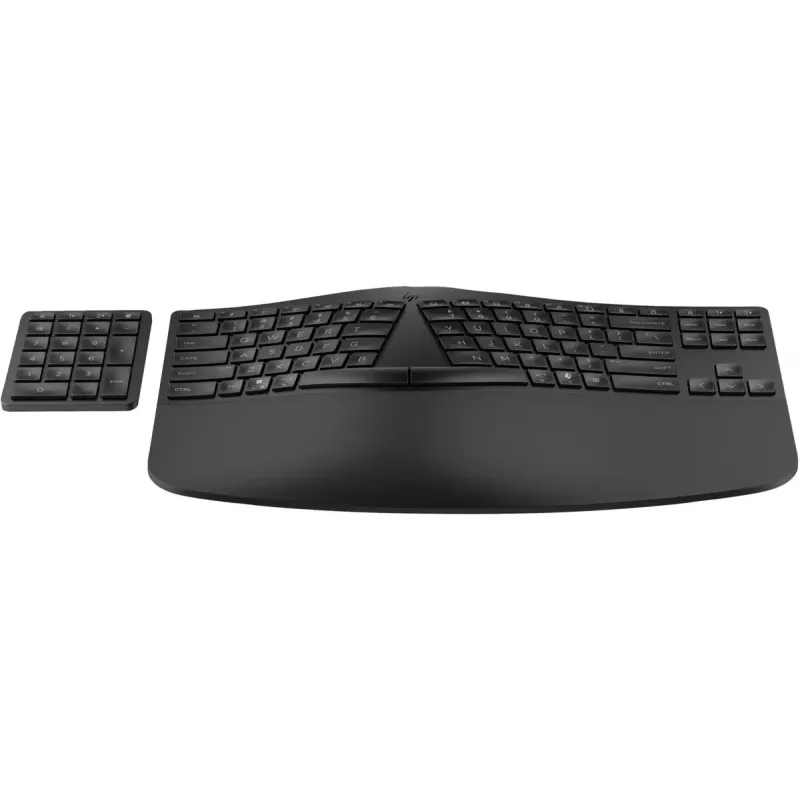 Klaviatūra HP 960 Ergonomic Wireless klaviatūra pilno dydžio 100% radijo dažnių belaidė + Bluetooth membraninė juoda namams