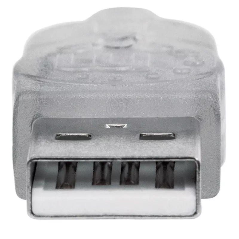 „Manhattan“ USB-A į USB-A ilginamasis laidas, 1,8 m, kištukas į lizdą, 480 Mb/s (USB 2.0), didelės spartos USB, permatomas sidabrinis, garantija visam eksploatavimo laikotarpiui