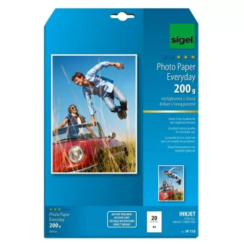 Spausdinimo popierius A4 Sigel IP710 blizgus 20 lapų balta
