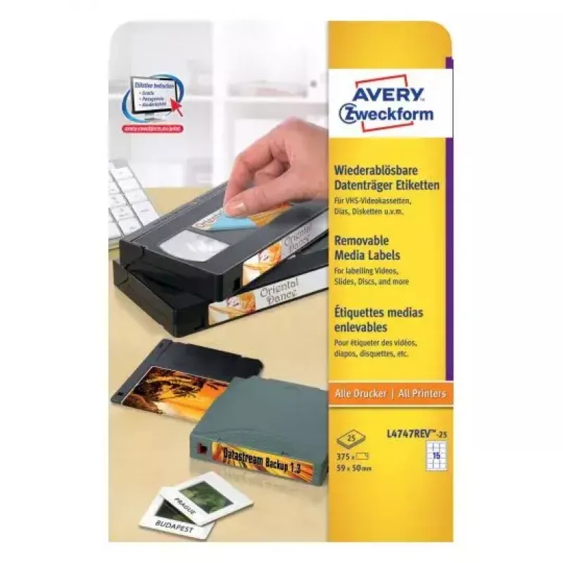 Lipni etiketė Avery L4747REV-25 Užapvalintas stačiakampis