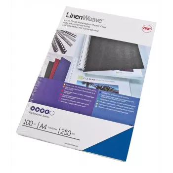 GBC LinenWeave įrišimo viršeliai 250 g/m² A4 Karališkai mėlyni (100), A4, Mėlyna, 250 g/m², 100 vnt., Egiptas