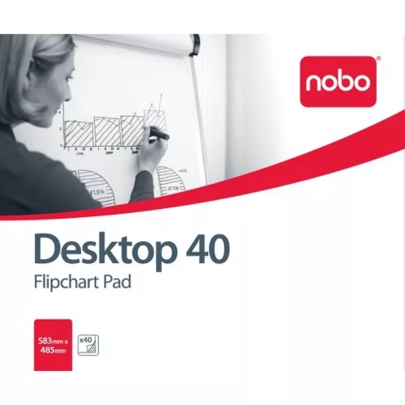 Nobo Flipchart Pad Plain 580X480 40 Sheets, White, Plain, B1, 40 puslapių, 580 mm, 485 mm