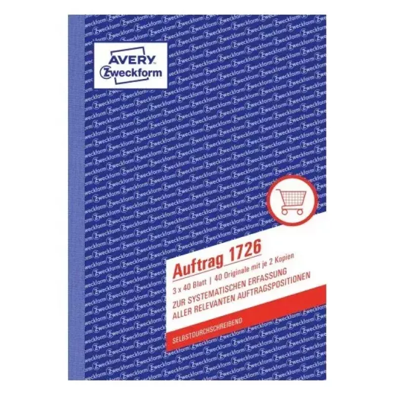 Apskaitos forma/knyga AVERY 1726 A5 40 puslapių