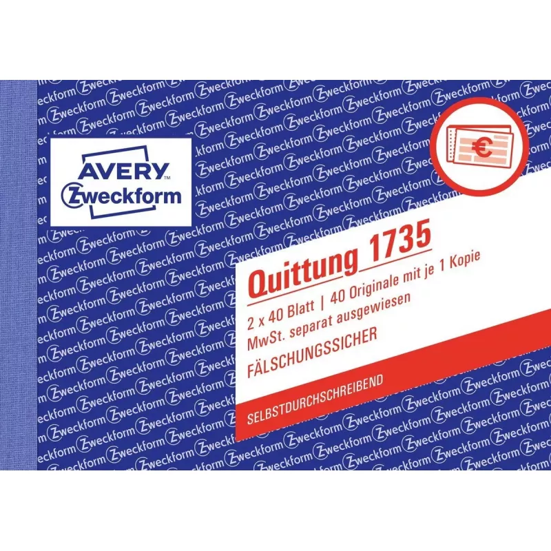 Apskaitos formų knyga A6 Avery 1735