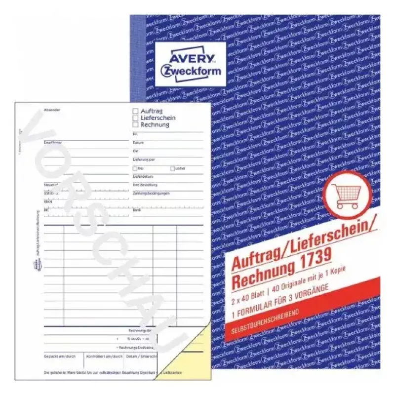 Verslo forma Avery 1739