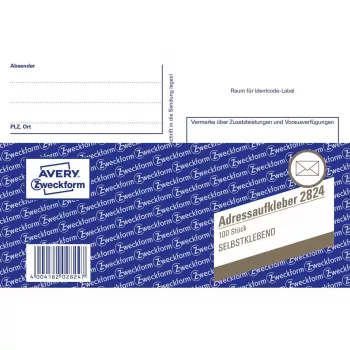 Lipnios etiketės Avery 2824 Stačiakampės Baltos