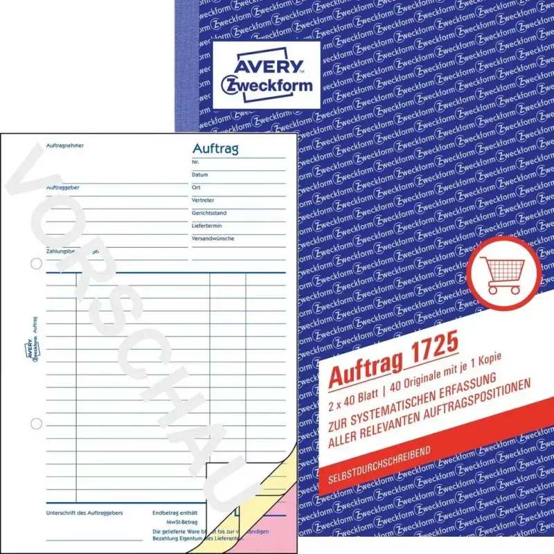 Apskaitos formos knyga AVERY 1721-5 A5 40 puslapių