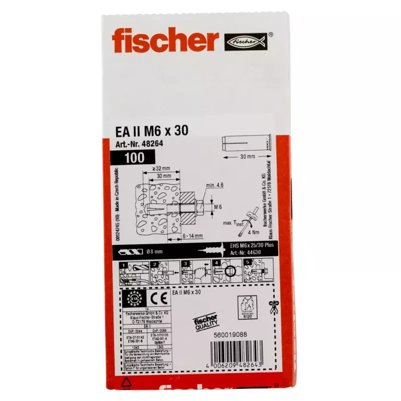 Anchor Fischer EA II M6 100 vnt 30 mm