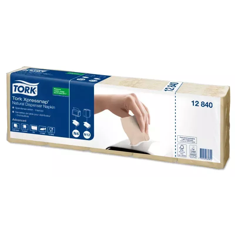 Popierinės servetėlės Tork 12840 Natural 1125 vnt.