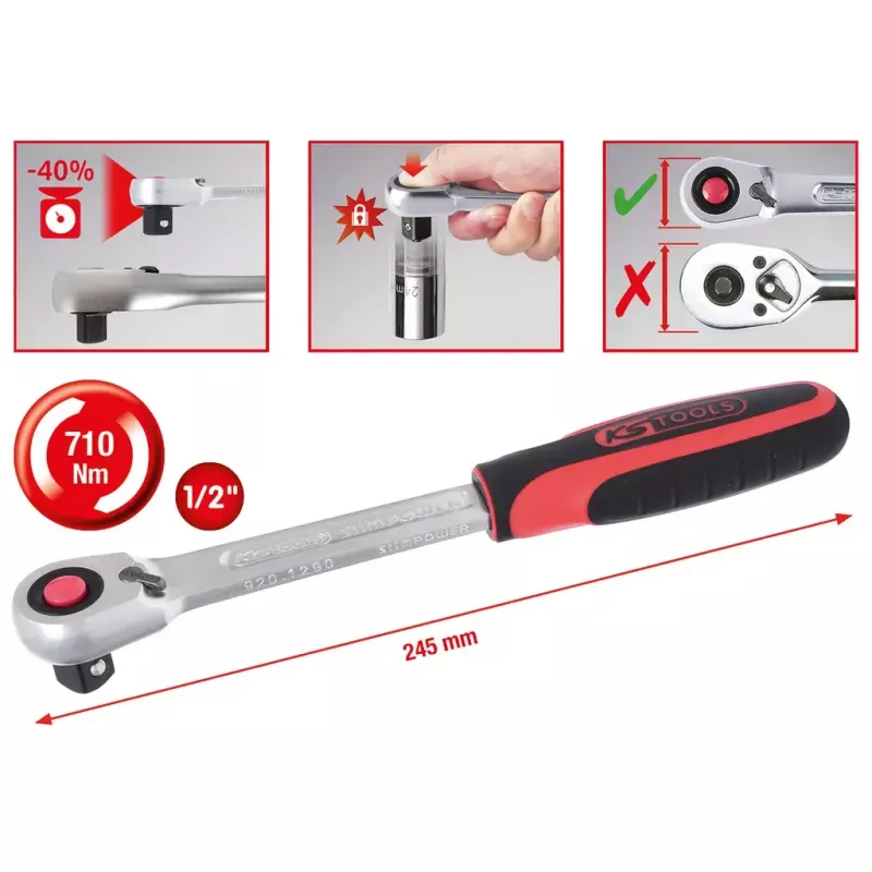 Raktas su reketu KS Tools 920.1290