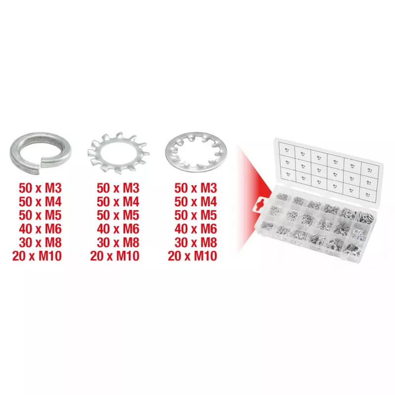 Tarpiklių ir poveržlių rinkinys KS Tools 970.0240