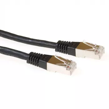 ACT juodas 3 metrų LSZH SFTP CAT6A komutacinis kabelis su RJ45 jungtimis